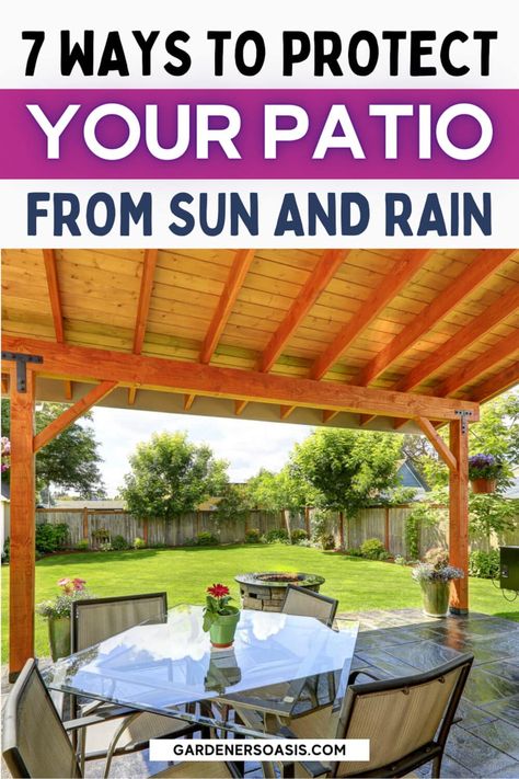 These DIY waterproof pergola cover ideas will help provide shade and protect your patio or deck from the rain. Perfect for outdoor entertaining in your backyard. Waterproof Pergola, Pergola Cover Ideas Waterproof, Deck Covers Ideas Patio Shade, Shade Sail Installation, Farmhouse Patio, Diy Backyard Patio, Wood Pergola, Patio Canopy, Pergola Canopy