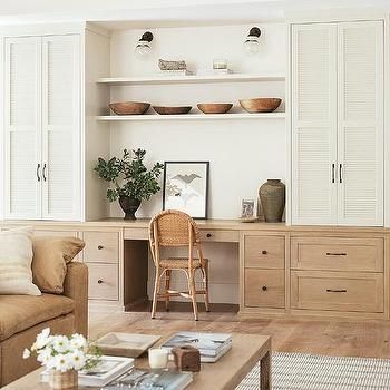 Dining Room Built In Desk Design Ideas Desk In Dining Room, Diy Built In Desk, Shelves Above Desk, Desk Design Ideas, Built In Desk And Shelves, Desk Wall Unit, Built In Wall Units, Dining Room Built In, Living Room Built Ins