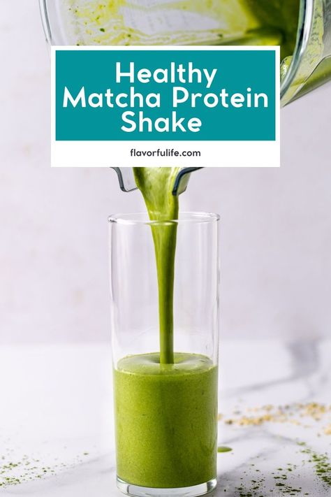 Try this smoothie with matcha tea for a healthy start to your day. This banana matcha green smoothie recipe includes protein powder and spinach for a nutritious and creamy blend. It's the perfect healthy morning breakfast shake idea. Matcha Protein Shake, Protein Powder Smoothie Recipes, Healthy Morning Breakfast, Matcha Shake, Best Breakfast Smoothies, Greek Yogurt Smoothie, Protein Powder Smoothie, Breakfast Shakes, Best Matcha