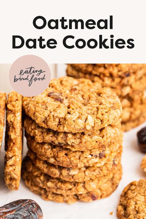 Oatmeal Date Cookies Healthy Oatmeal Date Cookies, Oatmeal Date Cookies, Dates Recipes, Delicious Oatmeal, Date Cookies, Healthy Oatmeal Cookies, Favorite Cookie Recipe, Date Recipes, Healthy Oatmeal