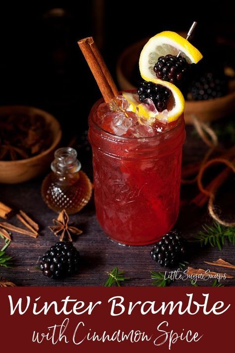 Winter Bramble Cocktail with Cinnamon Spice ##bramblecocktail #gin #cinnamonspice #cinnamoncocktail Cinnamon Cocktail, Bramble Cocktail, Gin Drinks, Fancy Cocktails, Best Cocktail Recipes, Winter Cocktails, Rum Cocktail, Winter Drinks, Cinnamon Spice