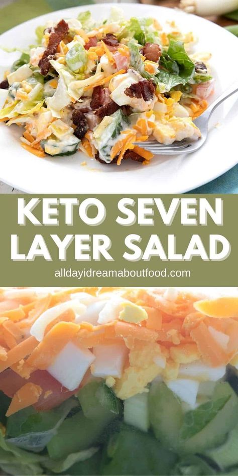 7 Layer Salad, Layer Salad, Seven Layer Salad, Layered Salad Recipes, Egg Diet Plan, Boiled Egg Diet Plan, Layered Salad, Low Carb Salad, Low Carb Sides