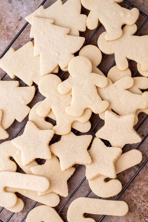 The Best sugar cookies for cutouts - Lifestyle of a Foodie Sugar Cookies For Cutouts, Cookies For Cutouts, Frosting For Sugar Cookies, Homemade Alternatives, Holiday Baked Goods, Butter Flavors, The Best Sugar Cookies, Cooking With Children, Drop Sugar Cookies