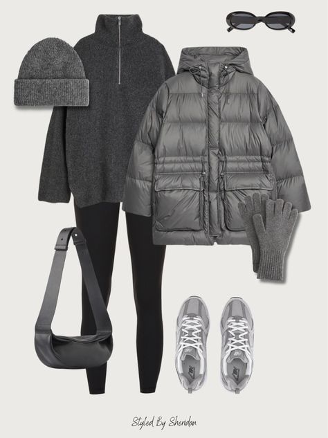 Warm Jacket Outfit, Winter 2025 Outfits, Winter Athleisure, Capsule Outfits, Outfits With Converse, Winter Sneakers, Fashion Wishlist, Casual Chic Outfit, Neutral Fashion