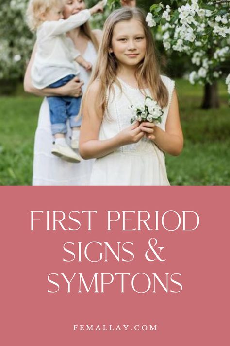 First Period | Femallay | Hey moms, has your daughter entered puberty? She might be starting her period sooner than you think. Here’s a quick rundown of the things you and she should be aware of as she’s going through this changing (and potentially nerve-wracking) time. We're covering everything she needs to know about her body, her period care options, and how to handle hormones as a woman! First Period Signs, Girls On Their Period, Period Signs, Period Party, First Period Kits, Period Cycle, Gross Things, Healthy Period