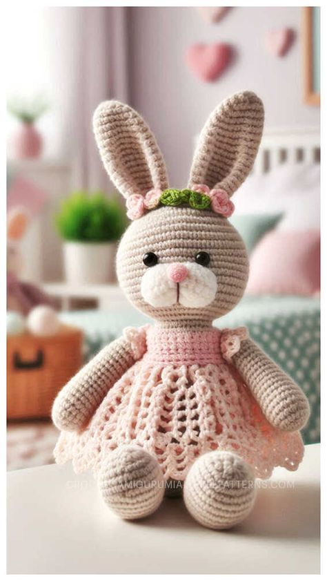 Amigurumi Cute Bunny Crochet Free Pattern Bunny Crochet Pattern Free Amigurumi, Rabbit Free Pattern, Bunny Crochet Free Pattern, Cute Bunny Crochet, Crochet Rabbit Free Pattern, Crochet Amigurumi Patterns, Free Crochet Amigurumi, Single Crochet Decrease, Amigurumi Bunny