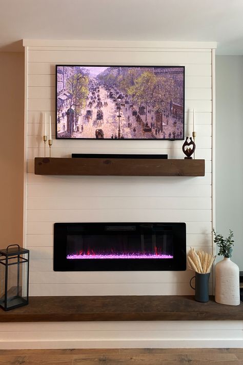 Fireplace Mantel, Rustic, Shelf, Floating Mantle, Real Wood, Beam, URBANDI (Provincial, 60Lx6Hx8D) Floating Mantle Under Tv, Tv Mantle, Floating Mantel Shelf, Floating Mantle, Wood Mantle Fireplace, Wood Mantel Shelf, Basement Fireplace, Under Tv, Floating Mantel