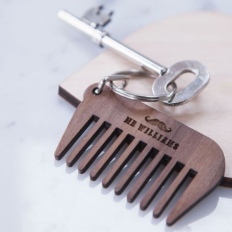 Moustache Design, Barber Shop Decor, Beard Comb, Baby Keepsakes, Beard Combs, Wooden Comb, Unique Gifts For Him, Beard Grooming, 3d Laser