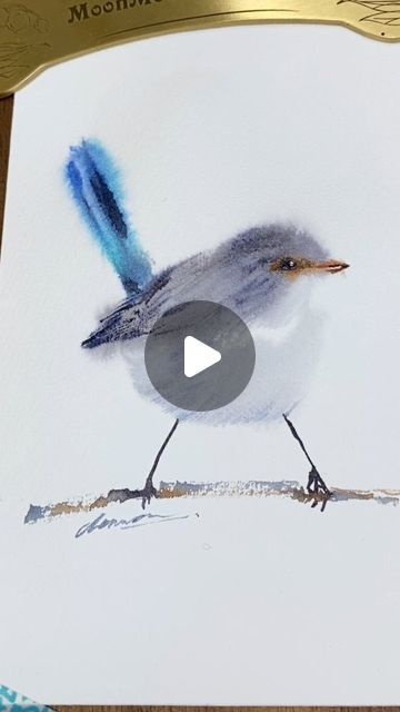 Watercolour Birds Easy, Easy Watercolor Birds Painting Tutorials, Simple Watercolor Birds, Bird Watercolor Tutorial, Loose Watercolor Birds, Simple Watercolor Tutorial, Watercolor Bluebirds, Watercolour Hacks, Watercolor Birds Easy