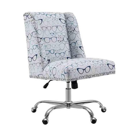 Bayden Hill Oc047glas1u Dobby Glasses Office Chair Upholstered Office Chair, Glass Desk Office, Plush Chair, Swivel Office Chair, White Chair, Office Desk Chair, Cafe Chairs, Home Office Chairs, Furniture Outlet