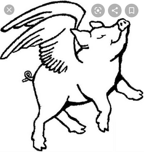 Flying Pig Drawing, Flying Pig Tattoo, Pigs Flying, Ham Sauce, Art Deco Tattoo, Pig Tattoo, Pig Sculpture, Zentangle Animals, Flying Pigs