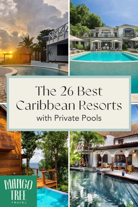 Best Caribbean Resorts with Private Pools Best Caribbean All Inclusive, Best All Inclusive Resorts For Families Caribbean, Private Island Vacation, Luxury Caribbean Resorts, Family Spring Break, Private Island Resort, Caribbean Luxury, Caribbean Hotels, Caribbean Resort