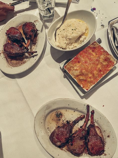 lamb chops, mashed potatoes, mac & cheese — Ruth’s Chris Steakhouse Mac Cheese, Lamb Chops, Mac And Cheese, Mashed Potatoes, Steak, Mac, Cheese, Meat