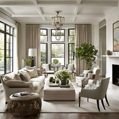 Living room decor, living room designs, living room ideas, living room inspiration, living room inspo, lounge decor, lounge inspo, sofa, modern living room, traditional living room, coastal living room, coastal design ideas Flat Vision Board, Elegant Sitting Room, Classic Contemporary Living Room, Formal Living Room Ideas, Modern Vintage Living Room, Modern Traditional Living Room, Traditional Living Room Design, Coastal Design Ideas, Formal Sitting Room