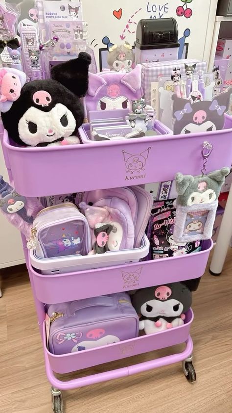 All Posts • Instagram Kuromi Room Ideas, Kuromi Aesthetic Room, Kuromi Room Decor, Kuromi Bedroom, Kuromi Room, Kuromi Stuff, Pochacco Cinnamoroll, Order Packaging, Sanrio Stuff