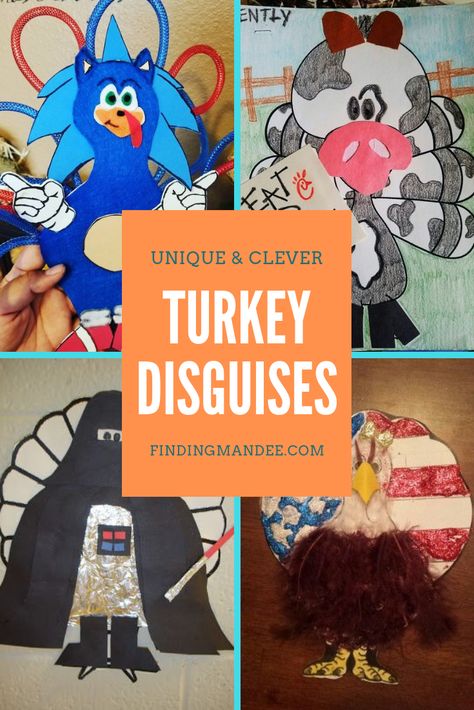 47 Unique and Clever Turkey Disguises | Finding Mandee | Save your turkey from the oven with these awesome disguise ideas! Turkey Disguises, Disguise A Turkey, Paper Turkey, Turkey Activity, Turkey Disguise Project, Turkey Project, Turkey Disguise, Tom Turkey, Thanksgiving Projects