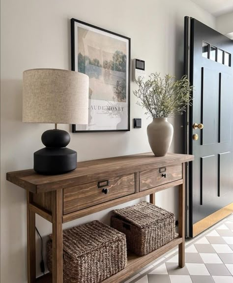 Home Decor Ideas Bedroom, Modern Rustic Living Room, Table Entryway, Decor Ideas Bedroom, Entryway Table Decor, Casa Country, Room Deco, Hall Decor, Home Entrance Decor