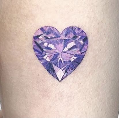 Gem Heart Tattoo, Crystal Heart Tattoo, Amethyst Tattoo, Angel Warrior Tattoo, Tattoo Future, Crystal Tattoos, Grandma Tattoos, Jewel Beetle, 2023 Tattoo