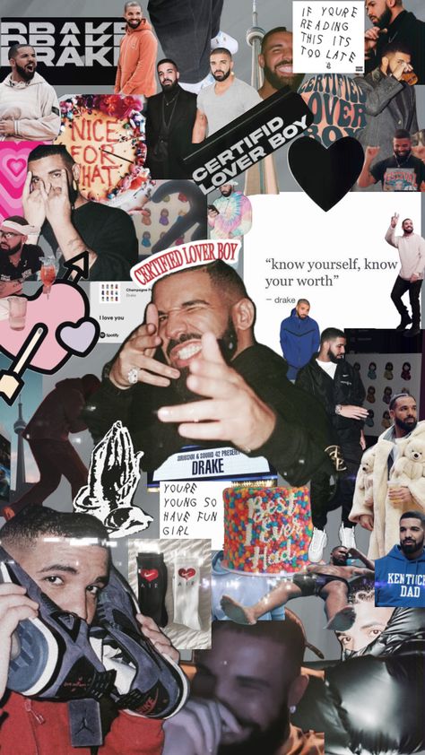 #drake #music #edit #champagnepapi #loverboy #rap Drake Collage, Drake Iphone Wallpaper, Drake Music, Drakes Album, Drake Photos, Louis Vuitton Iphone Wallpaper, Drake Drizzy, Drake Graham, Drake Quotes