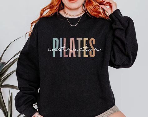 PilatesVibesOnly - Etsy Pilates Shirt, Pilates Gifts, Gym Ideas, Pilates Instructor, Pilates Studio, Student Gift, Workout Session, A Workout, Embroidered Sweatshirts