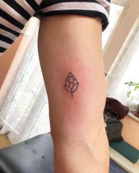 @european.son.420 #hop Beer Hops Tattoo, Beer Tattoo, Hop Tattoo, Beer Hops, Stick N Poke Tattoo, Poke Tattoo, Stick And Poke, Minimal Tattoo, Get A Tattoo