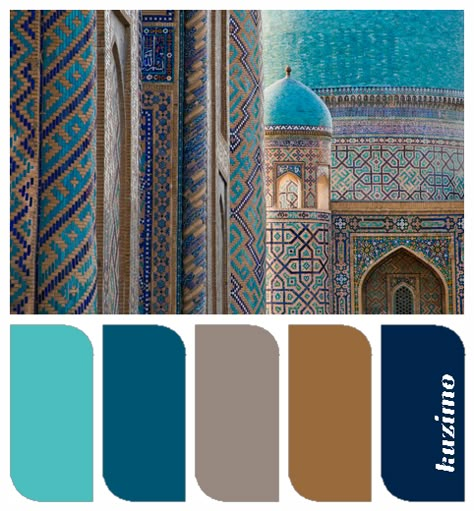 Turquoise, teal, taupe, caramel, navy-current fav colors. Probably because I am surrounded by them over here in Spain! Color Palette For Home, Taupe Color Palettes, Tan Color Palette, Teal Color Palette, Teal Color Schemes, Woman Bedroom, Room Color Schemes, Brown Living Room, Bath Room