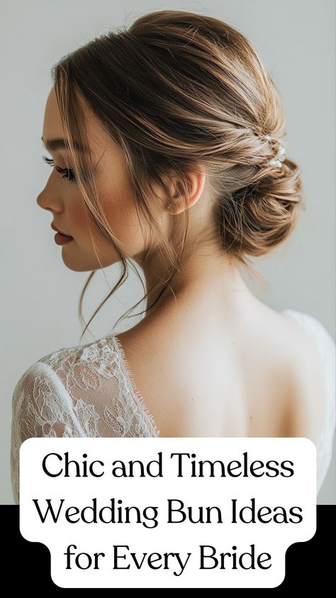 Bride showcasing a chic and timeless wedding bun, featuring an elegant low bun with soft, romantic braids for a sophisticated bridal look. Simple Buns For Wedding, Simple Wedding Bun Hairstyles, Boho Updo Hairstyles Wedding, Classic Bridal Bun, Low Romantic Bun Brides, Low Bun Wedding Hair With Headpiece, Wedding Hairstyle Bun, Bride Bun Hairstyles, Low Bun Bride