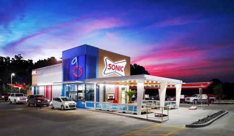 Get a Glimpse of Sonic Drive-In's New Restaurant Design | QSR magazine Sonic Fast Food, Sonic Restaurant, Fried Cookie Dough, Sonic Drive In, Fast Food Places, Fall Menu, Quick Service Restaurant, Cookie Dough Bites, Cherry Limeade