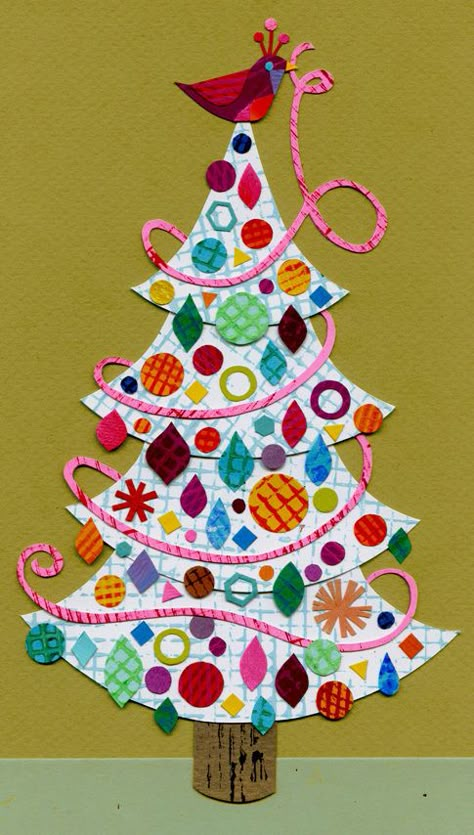 white christmas tree Girl Christmas Party, Christmas Ball Ideas, Christmas Tree Collage, Christmas Collages, Christmas Tree Cut Out, Ashley Barron, Natural Christmas Wreaths, Advent Crafts, Paper Trees