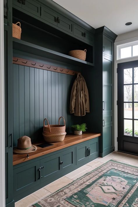 Chic Farmhouse Mudroom Ideas for Your Home Farmhouse Mudroom Ideas, Modern Farmhouse Mudroom, Farmhouse Mudroom, Mudroom Organization, Balcony Bar, Porch Windows, Mudroom Decor, Farmhouse Entryway, Backyard Balcony