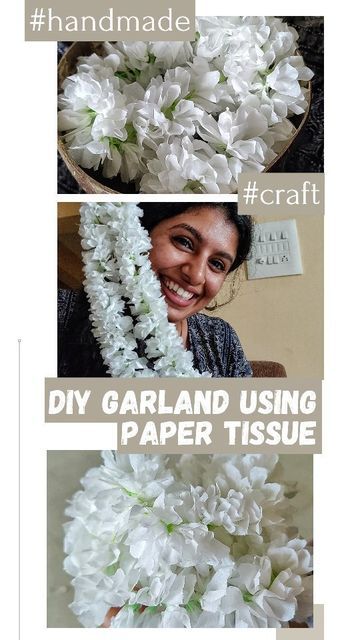 Diwali Garland Diy, Deepavali Decoration, Flower Garland Diy, Tissue Garland, Tissue Paper Garlands, How To Make Garland, Garland Diy, Diwali Decor, Diwali Craft