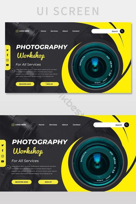 Photography Banner Design, Web Page Design Ideas, Studio Banner Design, Photography Workshop Poster, Banner Website Design, Business Banner Design, Photography Banner, Banner Design Ideas, Banner Design Templates