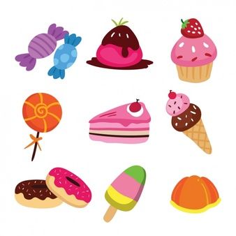 Coloured sweets collection Candy Printables, Buu Monster Inc, Sweets Clipart, Cartoon Cupcakes, Cake Icon, Cupcake Pictures, Fruit Vector, Procreate Ipad Art, Food Clipart