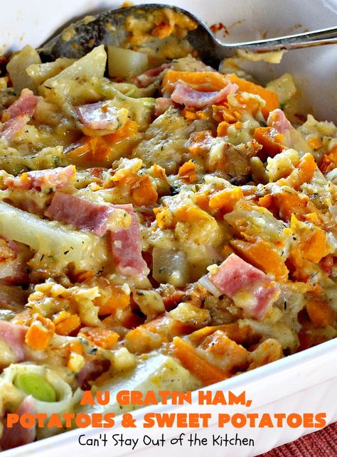 Ham And Potato Recipes, Potatoes And Sweet Potatoes, Ham Potatoes, Potatoes And Ham, Creamy Scalloped Potatoes, Dinner Board, Scalloped Potatoes And Ham, Ham Potato, Meat Casserole