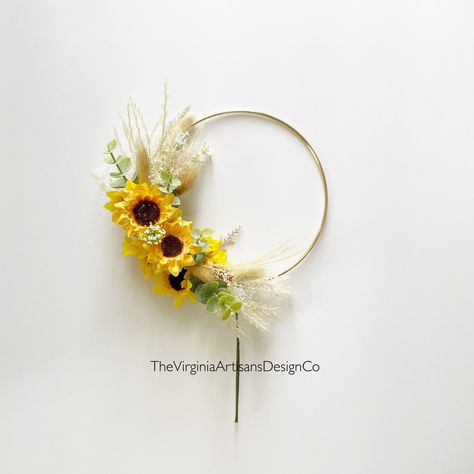 Dried Flowers Cake, Sunflower Wedding Cake, Rustic Sunflower Wedding, Anniversary Cake Topper, Floral Cake Topper, Flower Cake Toppers, Spring Wedding Decorations, Cake Topper Wedding, Wedding Anniversary Cake