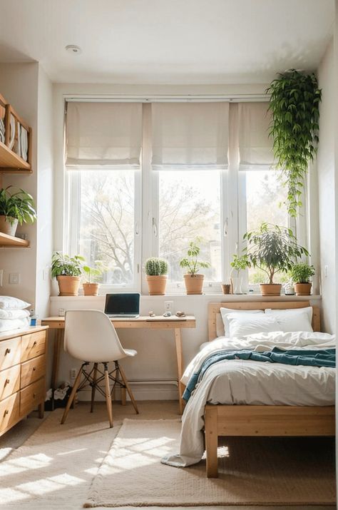 Style A Small Bedroom, Organization For Small Bedroom, Small Bedroom Minimalist, Creative Small Bedroom, Multi Purpose Room, Mini Gym At Home, Cozy Small Bedrooms, Student Bedroom, Small Bedroom Organization