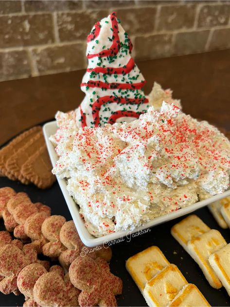 Little Debbie Christmas Tree Cake... - Shanta Carroll Jackson Tree Cake Dip, Christmas Tree Cake Dip, Little Debbie Christmas Tree Cakes, Fun Holiday Desserts, Little Debbie Snack Cakes, Little Debbie Christmas Tree, Dessert Dip Recipes, Cool Whip Desserts, Debbie Snacks