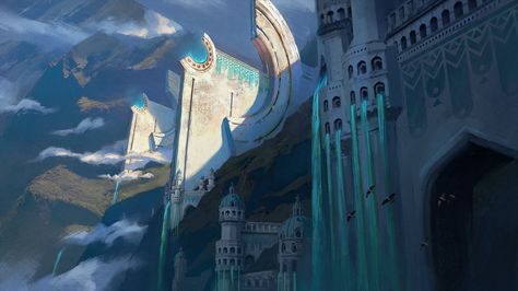 Lighthouse by tsonline.deviantart.com on @DeviantArt Concept Art Ideas, Marble City, Scene Art, Fantasy City, Fantasy Castle, Fantasy Setting, Fantasy Places, Fantasy Paintings, Fantasy Art Landscapes