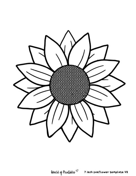 40 Best Sunflower Templates - World of Printables Sunflower Facts, Printable Flower Pattern, Poppy Template, Sunflower Coloring, Flower Templates Printable Free, Stencils Printables Templates, Sunflower Template, Sunflower Stencil, World Of Printables