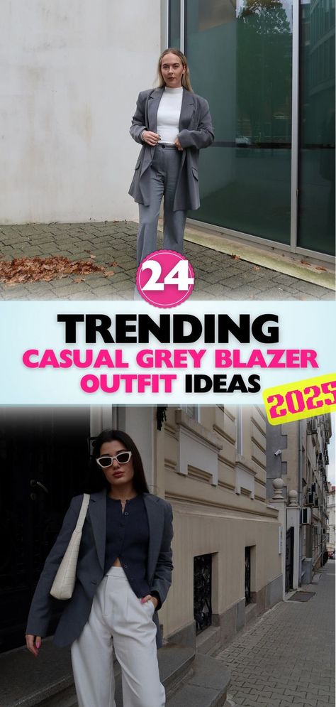 From sporty to sophisticated, explore casual grey blazer outfit ideas for women that work seamlessly from workdays to weekends. Stylish, versatile, and perfect for any occasion. Grey Blazer Outfit Work, Blazer Outfit Ideas For Women, Grey Blazer Outfit, Blazer Outfit Ideas, Blazer Outfit, Weekend Plans, Grey Blazer, Outfit Ideas For Women, Blazer Outfits