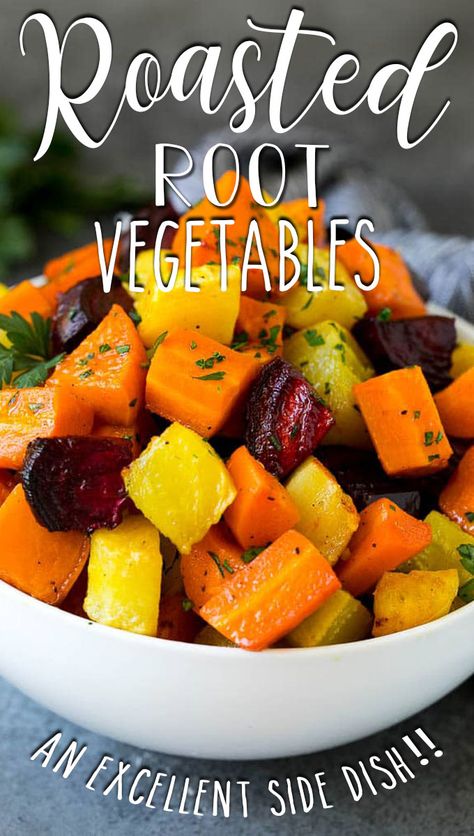 Roasted Root Vegetable Salad, Roasted Vegetables Recipe, Roasted Beets And Carrots, Roasted Turnips, Roasted Carrots And Parsnips, Roasted Fall Vegetables, Root Vegetables Recipes, Roasted Root Veggies, Chopped Veggies