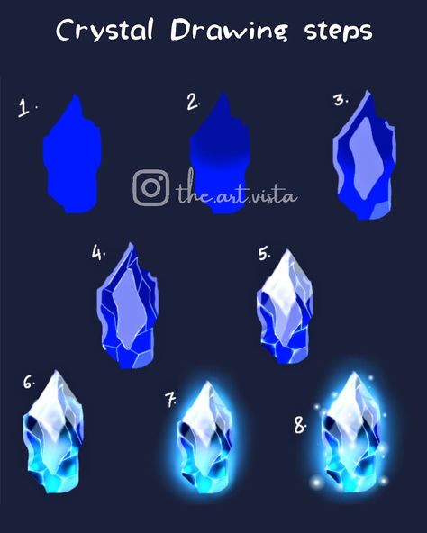 Jewel Digital Art Tutorial, Gemstone Rendering Tutorial, Gemstone Colouring Tutorial, Crystal Rendering Tutorial, How To Draw A Gemstone, How To Shade Crystals, How To Color Crystals, How To Paint Crystals, How To Draw A Crystal