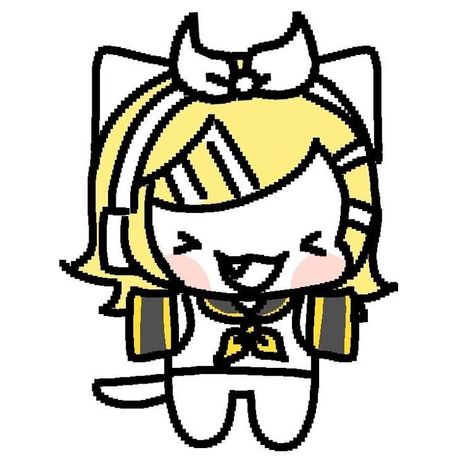 Songs Friends, Cat Template, Kagamine Rin And Len, Vocaloid Funny, Chibi Cat, Vocaloid Characters, Cat Character, Silly Cats, Cat Drawing