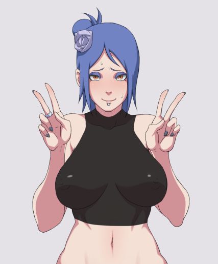 Naruto With Sharingan, Naruto In Akatsuki, Konan Pfp, Anime Peace Sign, Naruto Konan, Naruto Women, Konan Naruto, Black Naruto, Konan Akatsuki