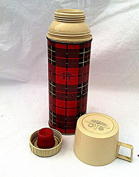 Vintage Red Plaid Thermos // Tartan Plaid Thermos // Retro Vacuum Bottle  // Classic Plaid Thermos  // Camping Decorating With Vintage Thermos, Vintage Thermos Display, Plaid Tumbler Cup, Plaid Thermos, Vintage Lunch Boxes With Thermos, Lunch Box Thermos, Kids Candles, Glass Interior, Vintage Lunch Boxes