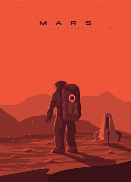 Mars Illustration, Mars Planet, Mars Exploration, Christmas Background Images, Planet Mars, Star Illustration, Space Illustration, Cartoon Posters, Space Poster