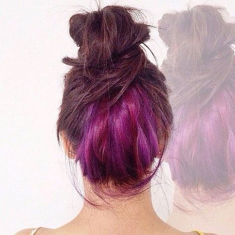 37 hair colours that won’t break the office dress code - Her World Singapore Underhair Color, Underlights Hair, Hair Streaks, Hair Buns, Hair Color Purple, Amazing Hair, Hair Colours, Colored Hair, Rainbow Hair