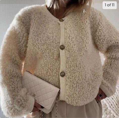 Boucle Jacket Outfit, Cardigan With Buttons, Boucle Knit, Boucle Jacket, Womens Fashion Inspiration, Cardigan Outfits, Love Always, Mode Inspo, Back In Stock