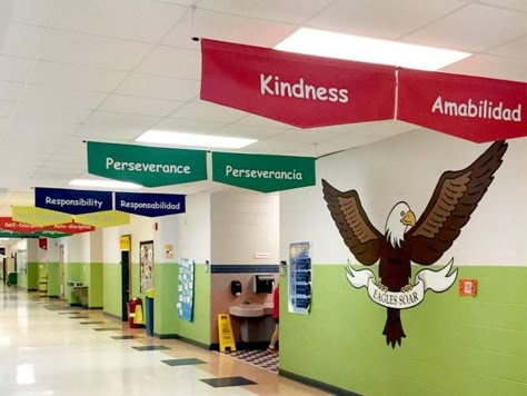 Poster Hallway, School Lobby, School Hallway Decorations, Outdoor Murals, Interactive Displays, School Hallway, School Hall, School Improvement, School Banners