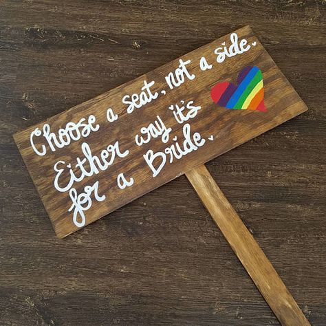 Hp Wedding, Lgbtq Gifts, Wedding Ceremony Sign, Wedding App, Rustic Wedding Seating, Pride Lesbian, Gay Weddings, Ceremony Sign, Seating Sign